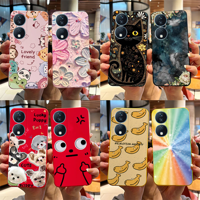 Honor X7b CLK-LX1 กรณีน่ารักการ์ตูนลูกสุนัขสุนัขรูปแบบ Candy Soft Slim TPU ซิลิโคนปกหลังสําหรับ Honor X7b HonorX7b เคสโทรศัพท์ 6.8