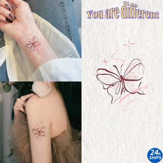 การสะท้อนรูปแบบผีเสื้อสักน่ารักสาวข้อมือสักสติกเกอร์รอยสักกั…