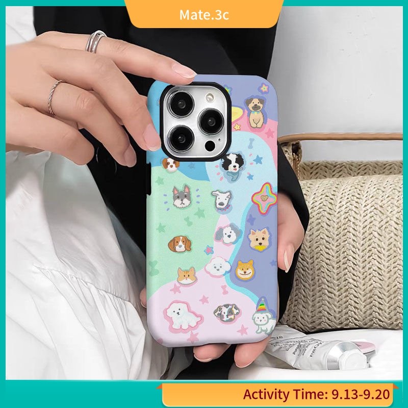 เคสโทรศัพท์มือถือ ฟิล์มสองชั้น ขอบกลม ลายสัตว์ แวววาว สําหรับ iPhone 11 12 13 14Pro 14Pro 13Pro UPXQ