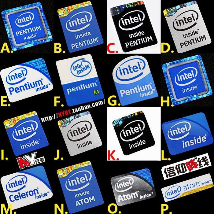 ✦สติ๊กเกอร์ดิจิตอล intel Pentium Pentium ATOM Laptop Desktop cpu Label Sticker