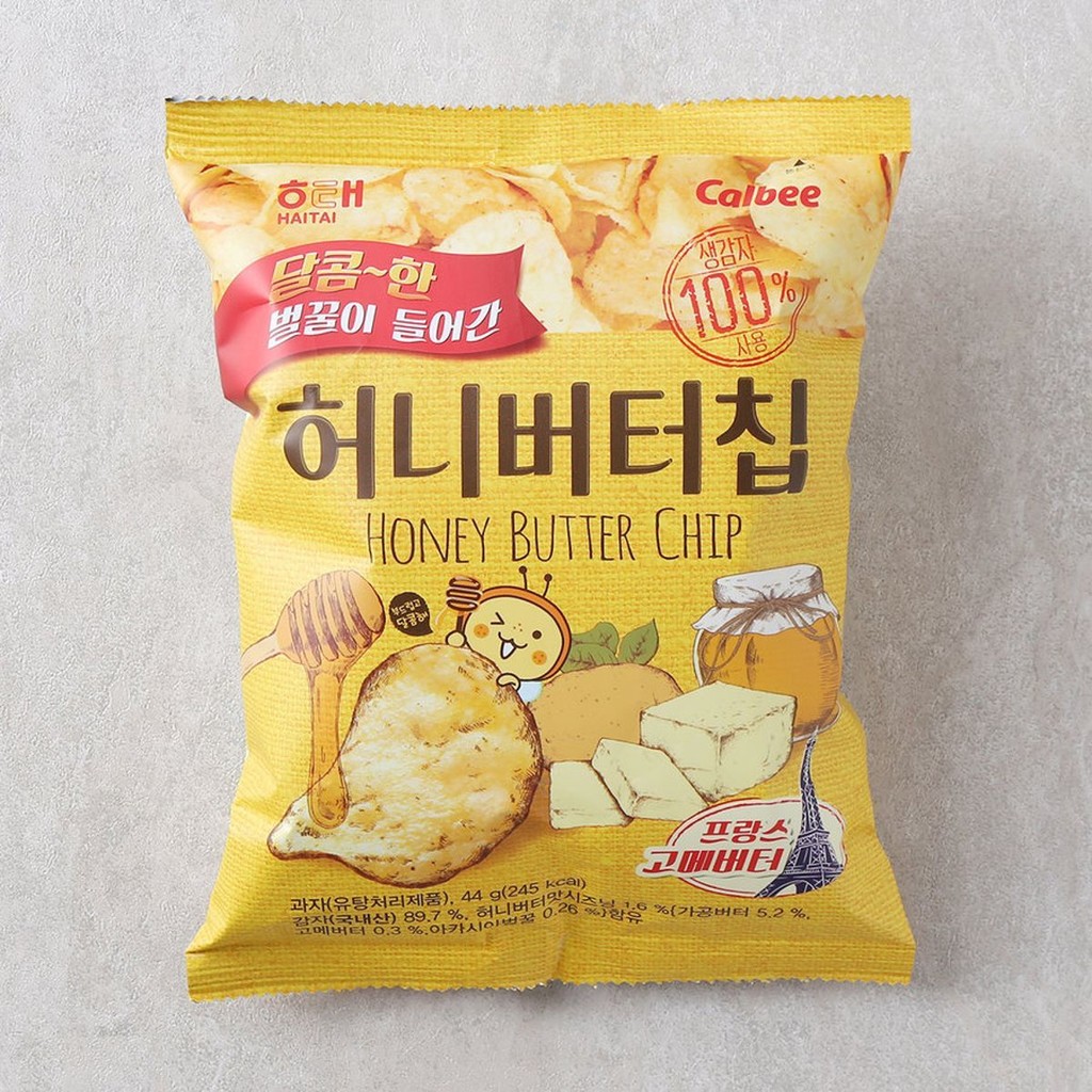 เกาหลีนําเข้า Haitai Honey Butter Potato Chips 60g Calbee Potato Chips Puffed Casual Snacks