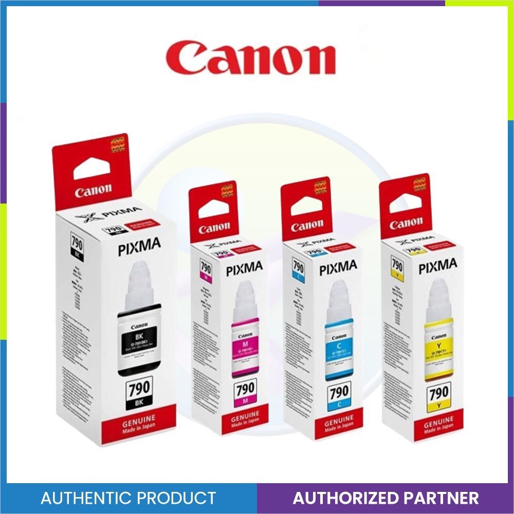 หมึกcanonหมึกเติม(พร้อมกล่อง) CanonGI-790 หมึกเติมแท้ %ใช้กับพริ้นเตอร์อิงค์เจ็ท PixmaG1010G2000G2010G3000G3010G4000/40