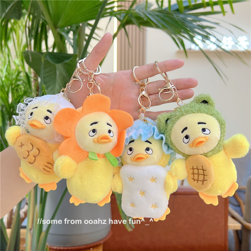 พวงกุญแจลูกเป็ด ตุ๊กตาเป็ดหน้าบู้ น่ารักมาก เป็ดเหลือง สุดฮิต