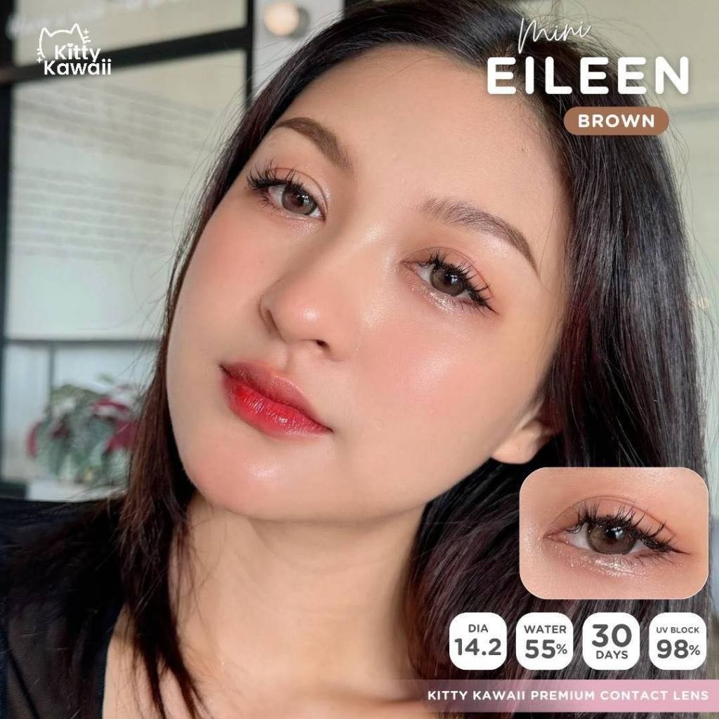 คอนแทคเลนส์ ❤️Size : S❤️รุ่น Mini Eileen (kittykawaii) สี : Brown/Gray ราคา ถูกที่สุด ดีลบีเคเค แกลเลอรีภาพที่ 5