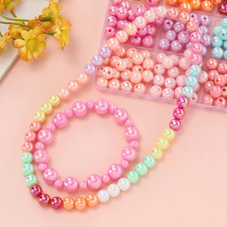 St.kunkka 6/8/10 มม.อะคริลิคสีทึบ AB สีรอบลูกปัดใช้ DIY สร้อยข้อมือ