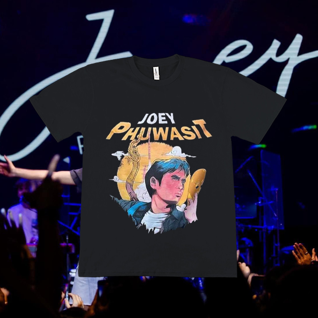 🤗🤗เสื้อยืดผ้าฝ้ายแท้ โจอี้ ภูวศิษฐ์ Joey Phuwasit เสื้อยืดแฟน-สีดำ S-5XL