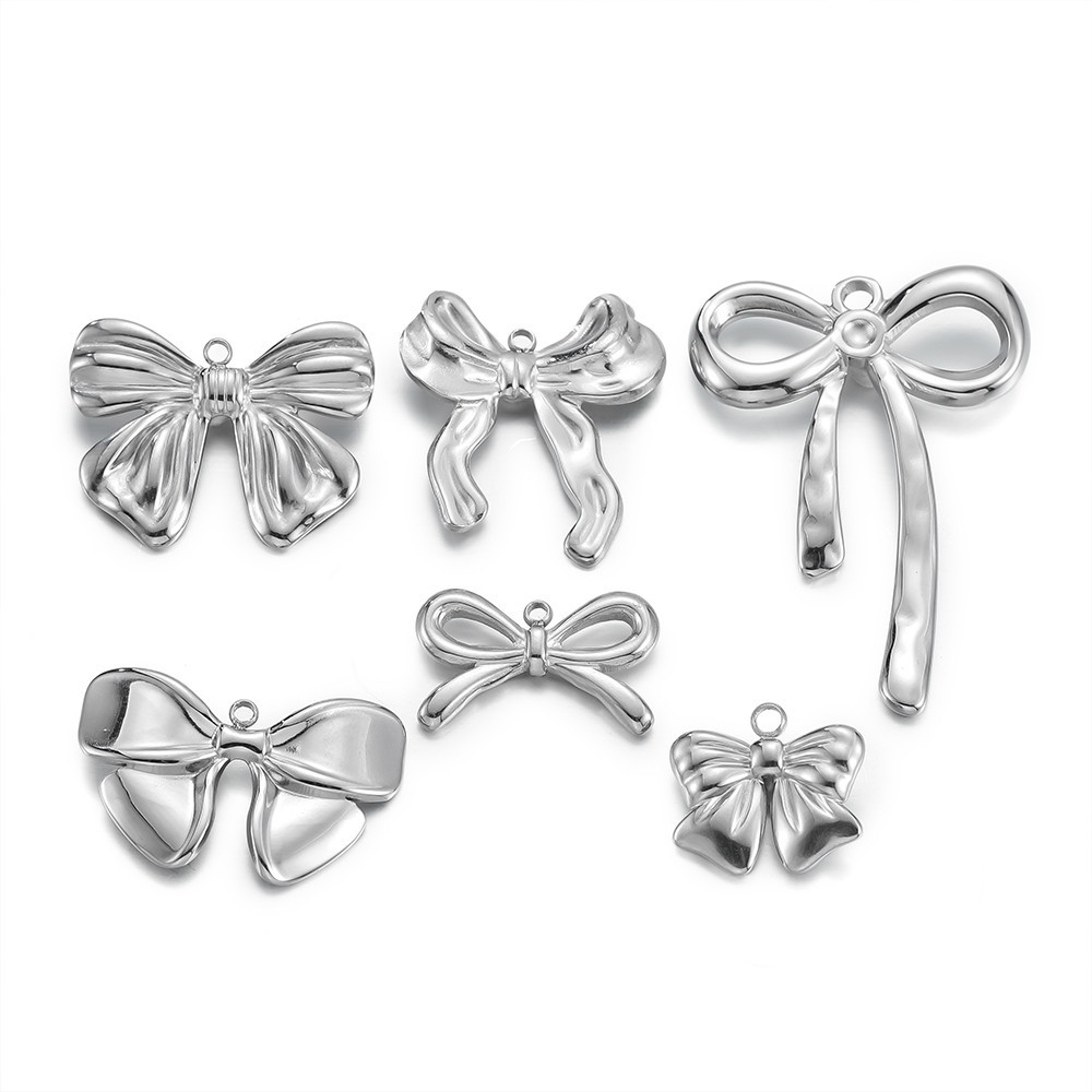 St. kunkka 2 ชิ้นจี้สแตนเลสสไตล์ผสมโบว์จี้แฟชั่น Charm สําหรับ DIY สร้อยข้อมือสร้อยคอจี้ทํา — صورة 6