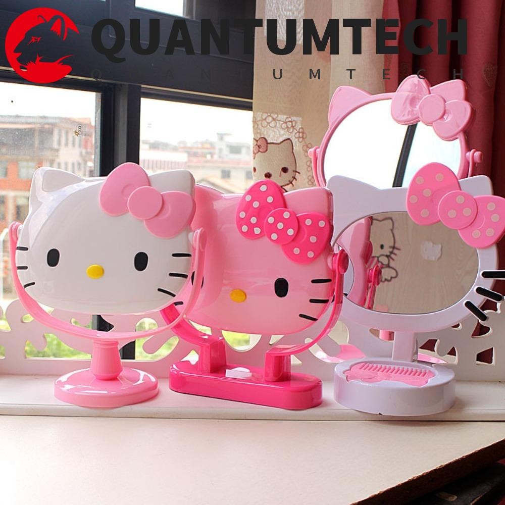 Quantumtech Kitty Cat Make Up Mirrors,การ์ตูน Kawaii มือถือกระจกเครื่องสําอาง,ทนทานตารางกระจกCurtieve Kulomiเดสก์ท็อปกระจกแต่งหน้าของขวัญวันเกิดสาว