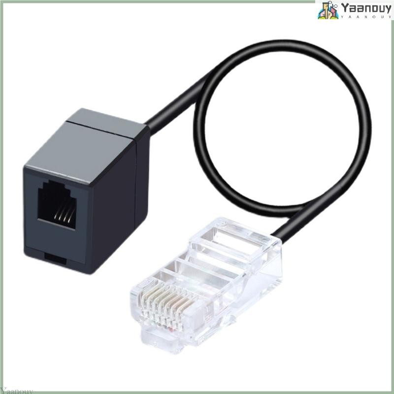 Yaa RJ45 ถึง RJ11 สายแปลงสําหรับการเชื่อมต่อโทรศัพท์พื้นฐาน RJ45 8P8C ถึง RJ11 6P6C สายไฟ