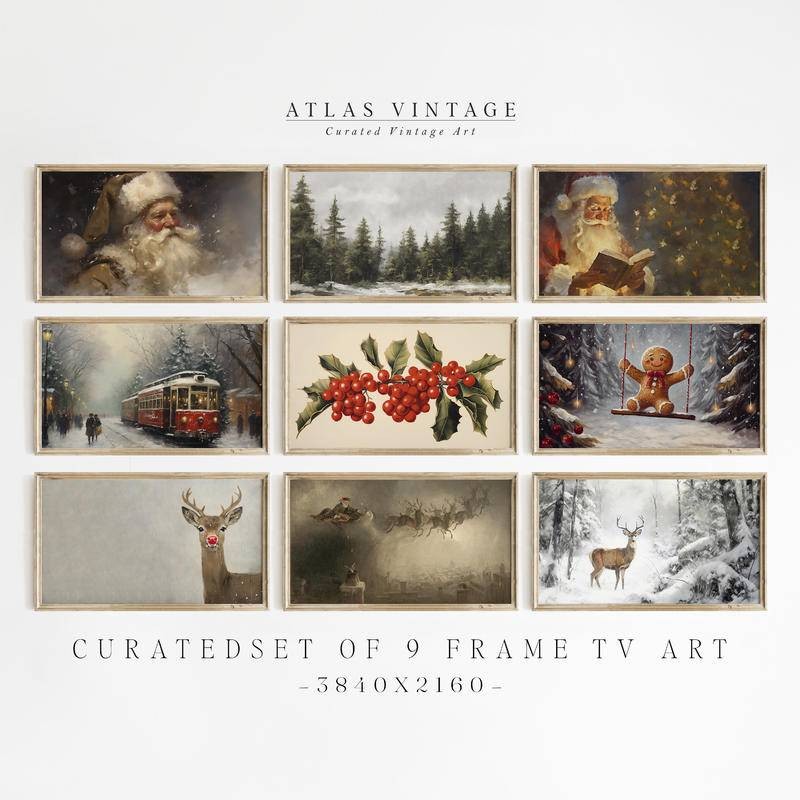 คริสต์มาสฤดูหนาวโปสเตอร์ Country Farmhouse Decor วันหยุด Last Minute TV Neutral Art Room Decor