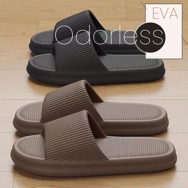 รองเท้าแตะ EVA พื้นนิ่ม พื้นหนา ป้องกันการลื่น เหมาะกับใส่ในห้องน้ํา แฟชั่นฤดูร้อน สําหรับผู้ชาย