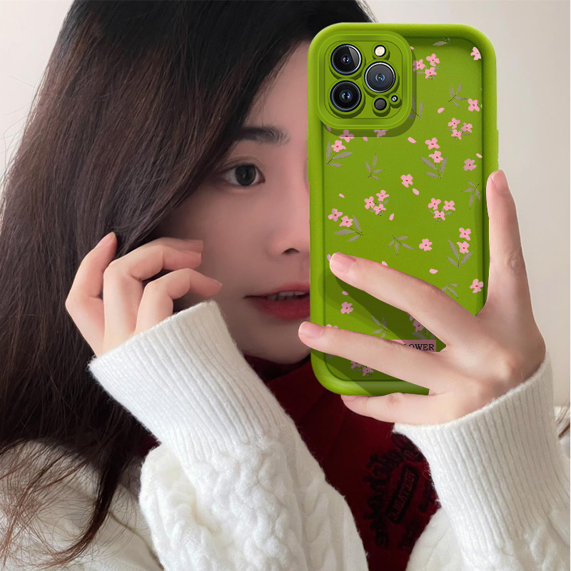 ดอกไม้สีชมพูหอมสําหรับ Apple iPhone 11 12 13 14 15 11Pro Max 6 6s 6Plus 7 8 7 Plus X XS Max XR XS 12 Pro Max 13 Pro Max 14 Pro Max 15 Pro Max pretty Fall-เคสโทรศัพท์กัน
