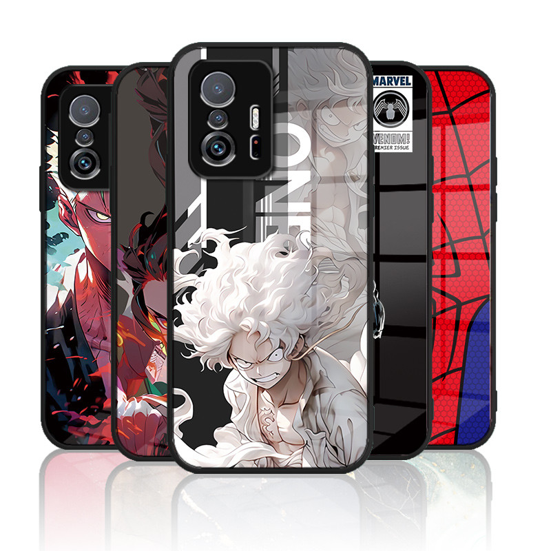 เคสกระจก Xiaomi mi 11T 5g / mi 11T pro 5g เคสกระจกนิรภัยฮาร์ดฝาหลังขอบซิลิคอนอ่อน