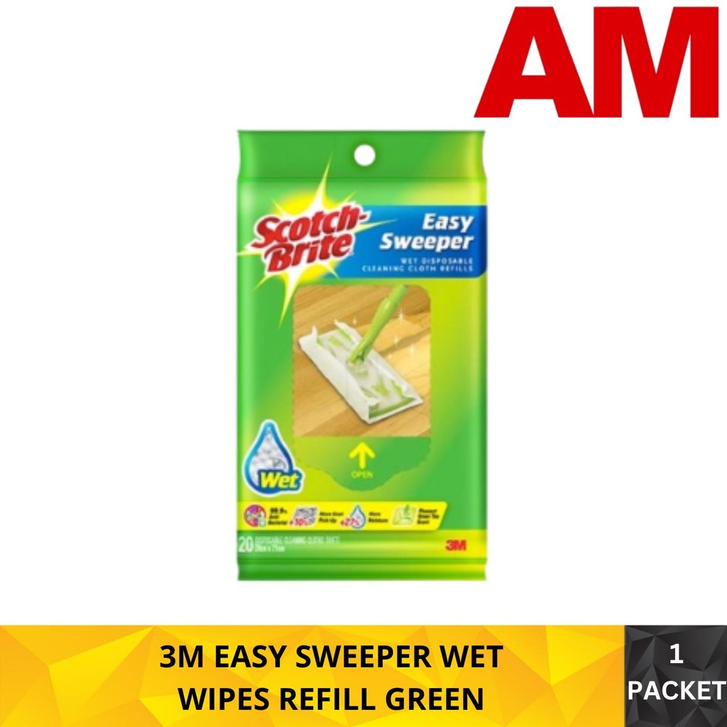 3m EASY SWEEPER WET WIPES REFILL สีเขียว