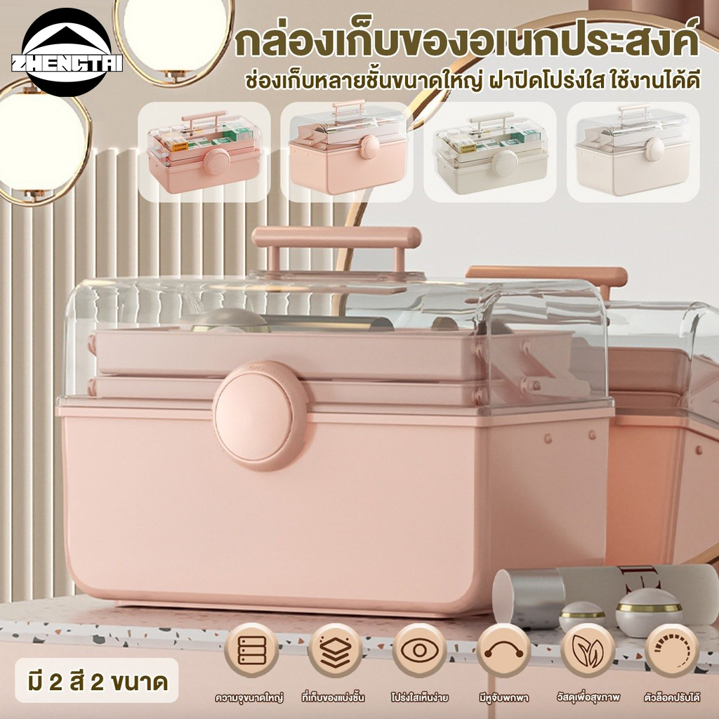 กล่องใส 3 ชั้น ความจุขนาดใหญ่ สําหรับจัดเก็บเครื่องสําอาง ลิปสติก อายแชโดว์ ใบหน้า