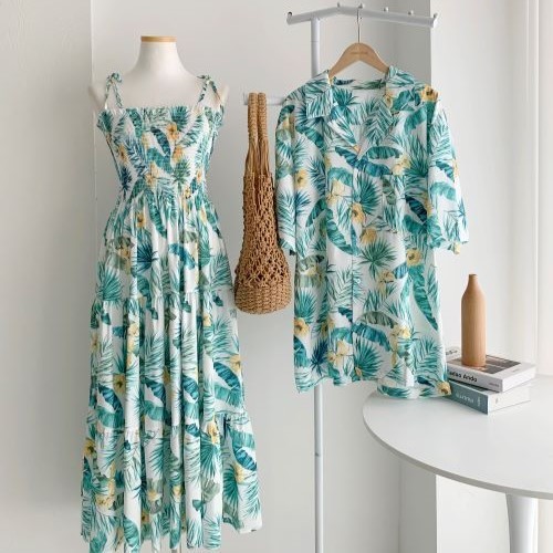 [SOON2DLE] Hawaiian resort couple look set - (smoke)tropical, (smoke)bandana, (smoke)white, (smoke)b