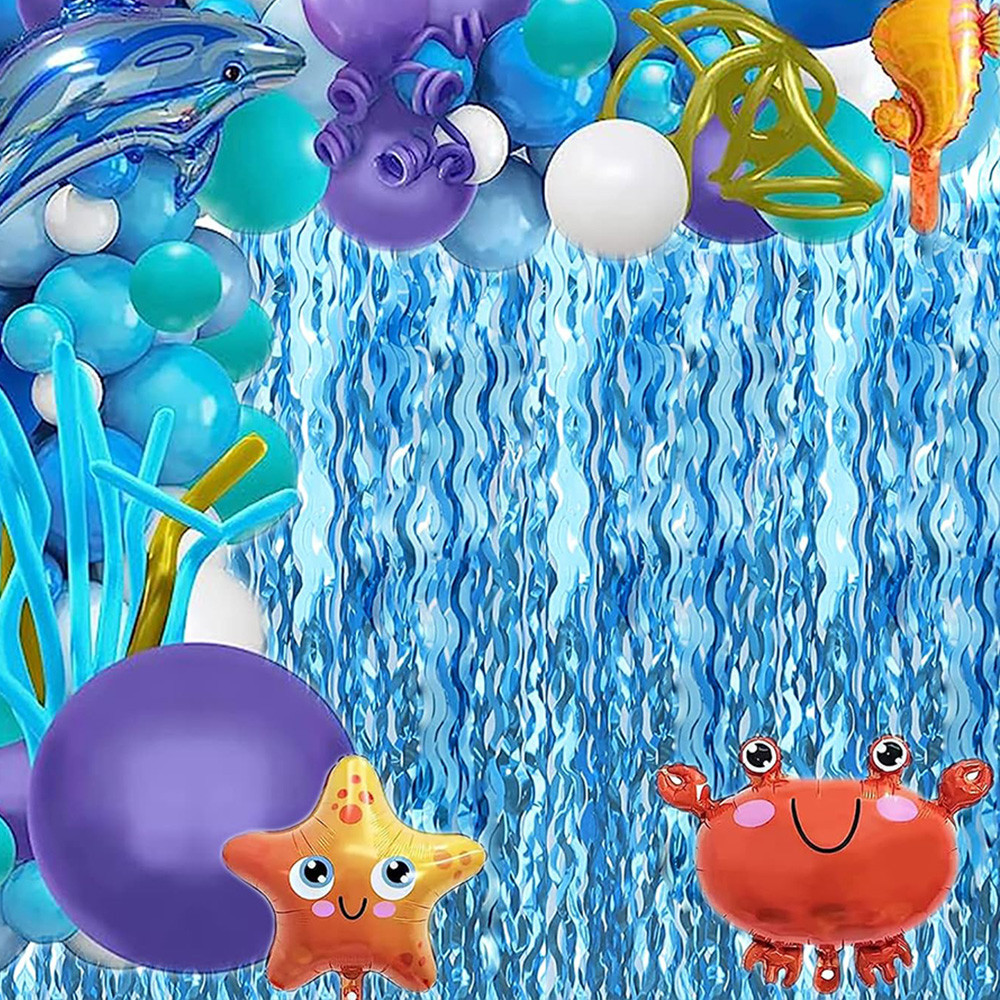 แนะนำ ผ้าม่าน 1x2m สีฟ้าอ่อนคลื่นลวดลายผ้าม่านฟอยล์ Tinsel Fringe Streamer พื้นหลังสําหรับงานเลี้ยงวันเกิดงานแต่งงานตกแต่ง ราคาพิเศษ มีเก็บเงินปลายทาง