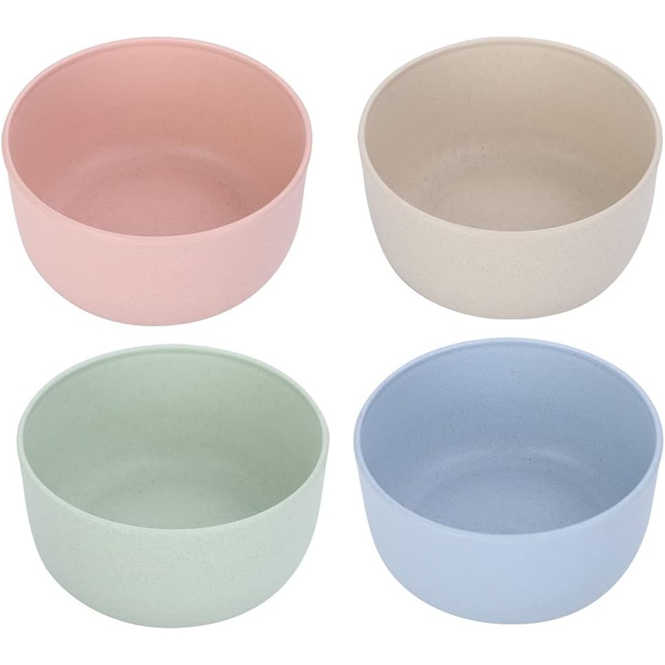 4สี ชาม ถ้วย ชามข้าว ถ้วยข้าว ขนาด11cm ผลิตจากวัสดุธรรมชาติฟางข้าวสาลี ชามใส่ข้าวขนาดเล็ก ชามข้าวสาลี