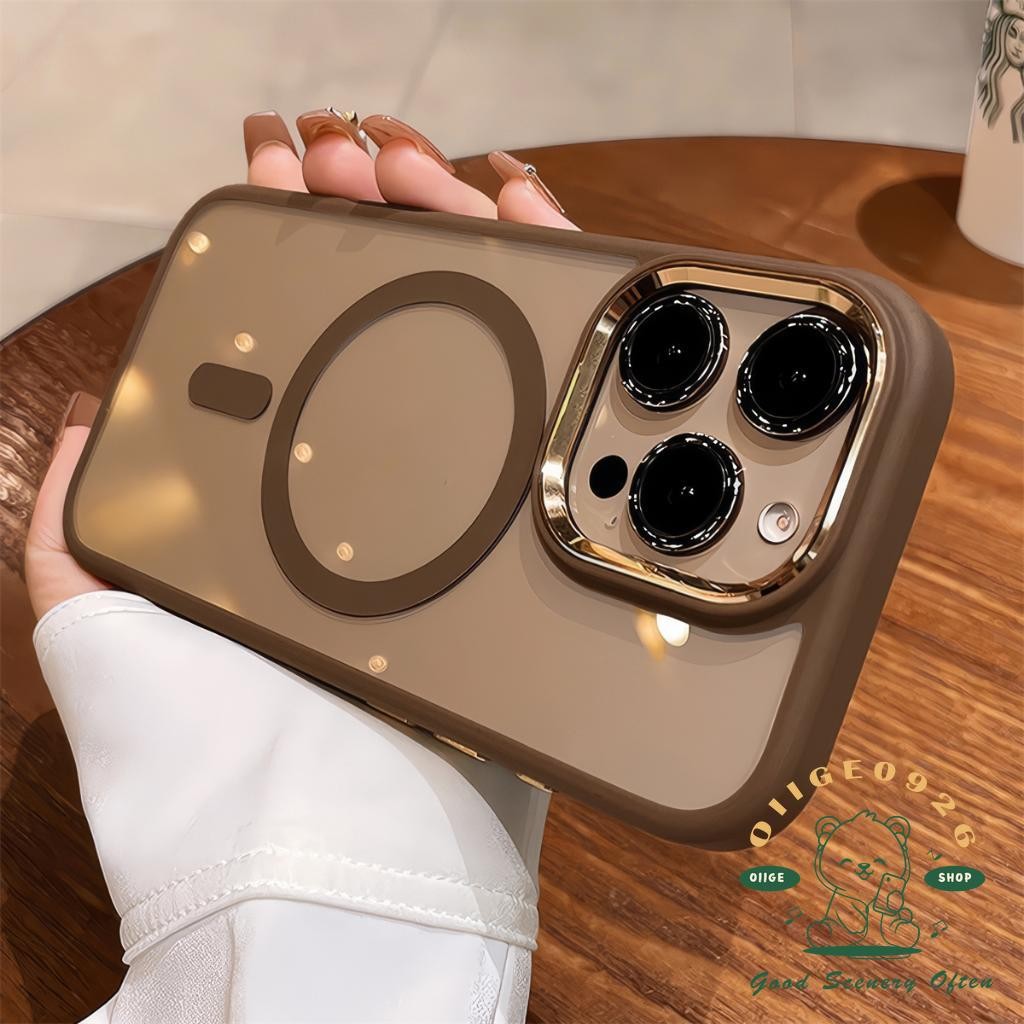 เคส iphone16 Desert สีอะคริลิคแม่เหล็ก Liquid Skin Sense เคสโทรศัพท์ iphone16 Pro Max 15 14 เคสสําหรับ iPhone เคสซิลิโคนนิ่ม TPU + PC กันกระแทก