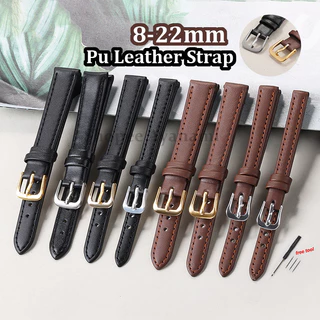 ขายส่ง 8-22 มม.สายนาฬิกาหนัง ปู่ สากล นุ่มผู้หญิงผู้ชายเปลี่ยนสร้อยข้อมือคลาสสิกธุรกิจบางสายนาฬิกา