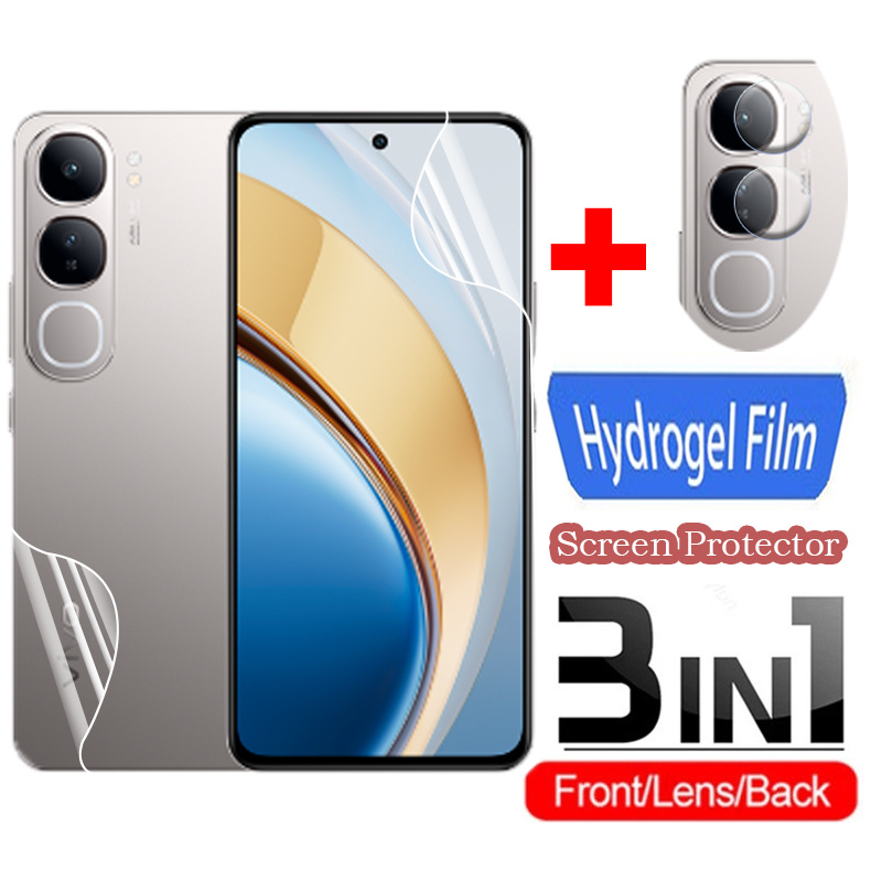 3in1 กล้องเลนส์ด้านหน้าด้านหลังสําหรับ vivo Y200 5G vivoY200 4G 2024 ป้องกันหน้าจอฟิล์มไม่กระจกนิรภัยคลุมทั้งหมดป้องกัน Hydrogel