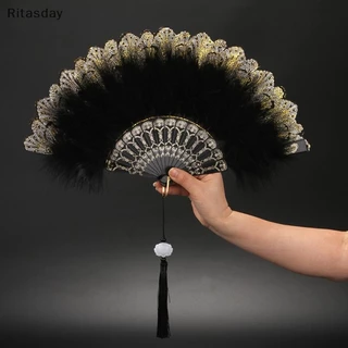 Ritasday Lolita พัดลมพับญี่ปุ่น Sweet Fairy สาว Dark Gothic Court Dance พัดลมมือพร้อมจี้ของขวัญงานแต่งงานตกแต่งใหม่