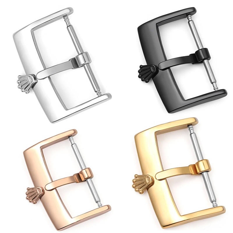 316l สแตนเลสสตีลนาฬิกาหัวเข็มขัด Fine ขัด Pin Buckle 12-20 มม. Clasp แทนที่สําหรับ Rolex นาฬิกาอุปกรณ์เสริมปลดล็อค UTHAI