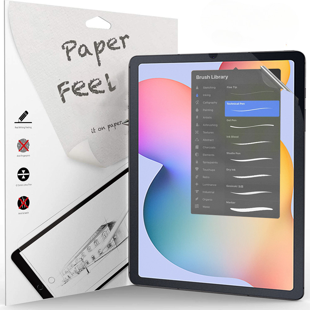 กระดาษรู้สึกเช่นป้องกันหน้าจอสําหรับ Samsung Galaxy tab S10+ s7 S8 s9 Plus tab S6 Lite s7 s9 fe A8 A7 S10 Plus 2024 12.4 SM-X826 X820