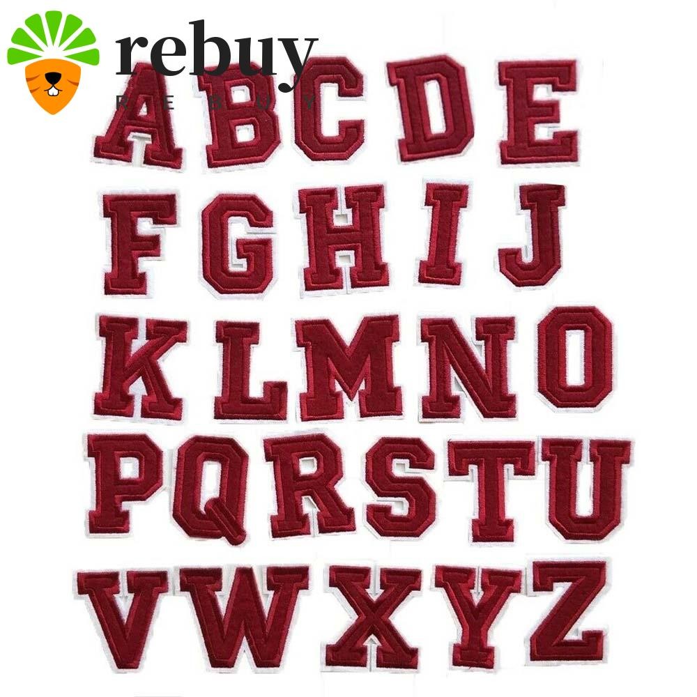Rebuy แผ่นรีดติดเสื้อ ลายตัวอักษร A-Z 3D สีแดง