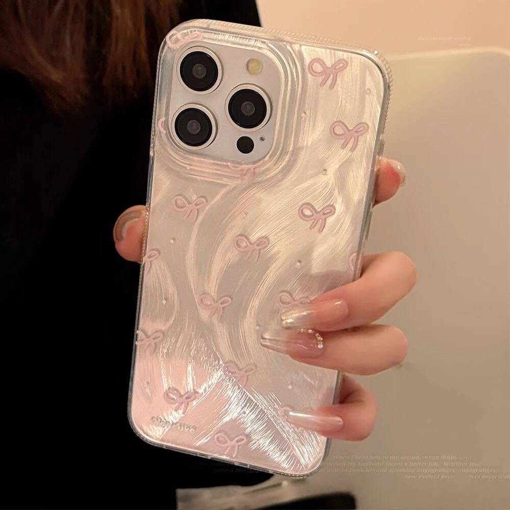 Ins สีสัน Bow Knot สําหรับ Samsung S25 S24 S23 Ultra S23 S24 FE S22 S21 Plus S21 FE แฟชั่นตัวอักษรภาษาอังกฤษหรูหรา IMD Silver Feather เส้นด้ายเลเซอร์กรณี – โปรปัง