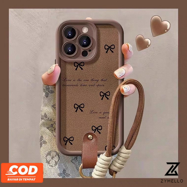 กรณี OPPO Reno 12 Reno11 F Reno 11 5G Reno 10 5G Reno 8T Reno 8Z 5G Reno 7Z 5G Reno7 Reno8 C61 Reno4 Reno5 realme C65 C62 C53 C51หมายเหตุ50สีดำโบว์ขนาดเล็กป้องกันการตกเชือกเส้นเล็ก Mobi