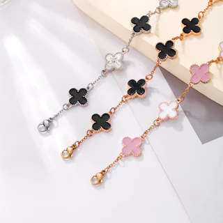 Ins Style New Delicate Four-leaf Clover Lucky Bracelet หวานอเนกประสงค์แฟชั่นสร้อยข้อมือดีไซน์เรียบง่าย