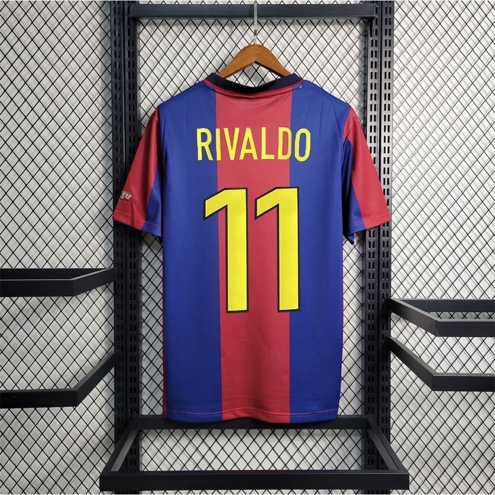 Retro 98-99 Barcelona I Rivaldo Guardiola TShirt CLASSIC Soccer 1998 1999 avpw