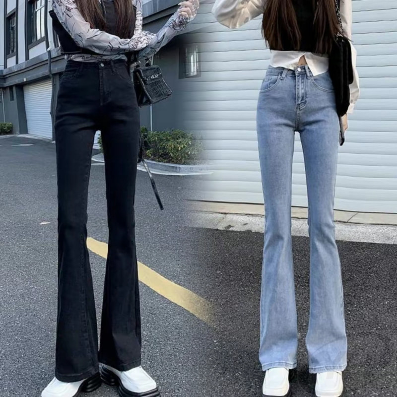 💥YH#311💥กางเกงยืนข้าม้า เอวสูง ผ้ายืด กางเกงยีนรัดรูปทรงสวย พร้อมส่งจากไทย