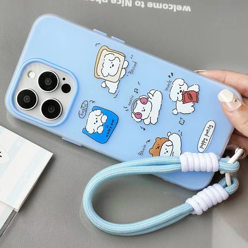 SAMSUNG การ์ตูนสุนัขน่ารักฝาครอบโทรศัพท์กันกระแทกสําหรับsamsung A23 A24 A25 a55 s22 s22plus ultra Case Girly S23 S23Plus s23fe s24 s24plus s24ultra S21FEปลอก