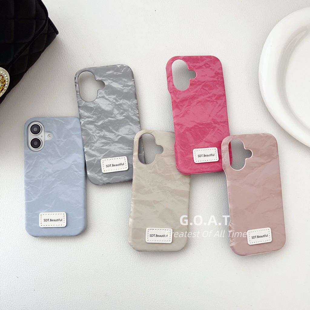 Goat ปลอกป้ายหนังกํามะหยี่ที่ทันสมัยและเรียบง่ายเข้ากันได้สําหรับ iPhone 17 pro max iPhone 17 16 11 15 14 13 12 Pro Max iPhone 14 15 16 plus เคสป้องกันป้องกันการตกฝาหลังกรณี