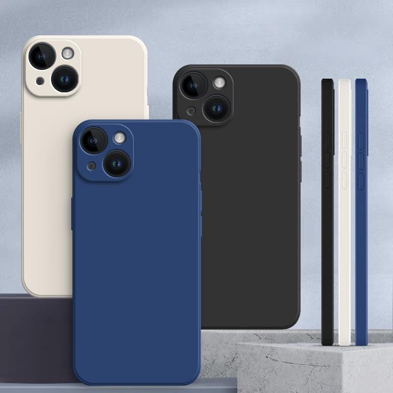 เคส iPhone 13 / 14 สีทึบ iPhone 16 / 15 เคสป้องกันซิลิโคนป้องกันการตกสีพื้นเรียบง่าย ยัง YT