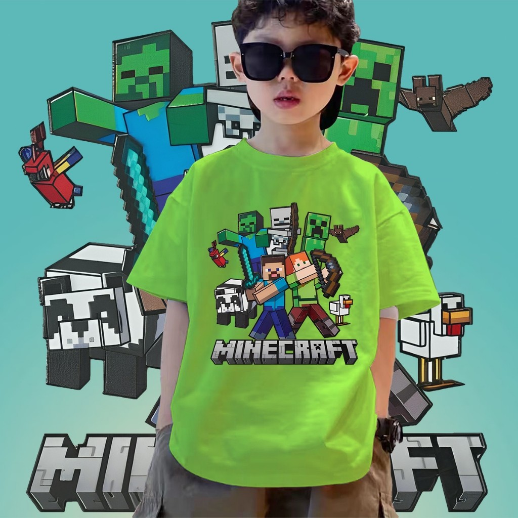 เสื้อเด็ก Minecraft Jj & Mikey Maizen เสื้อเกมส์ สำหรับเด็กและผู้ใหญ่#071