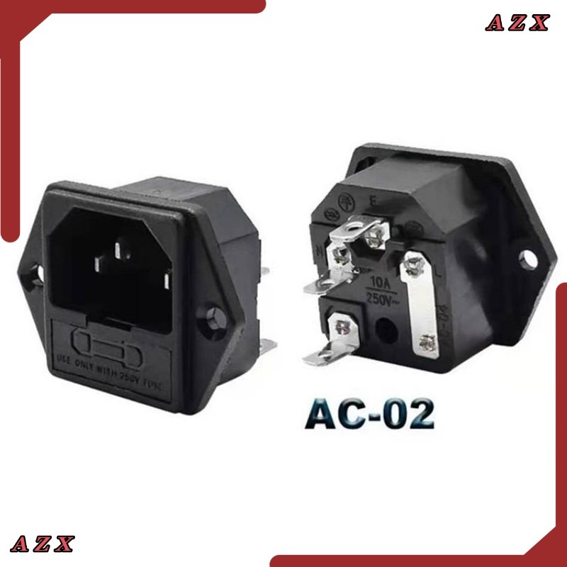 กับ 10A ฟิวส์! ซ็อกเก็ต 15A 250 V ac 3 ช่องเสียบสายไฟพร้อมฟิวส์ Holder Connector