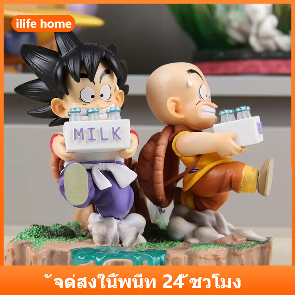 จัดส่งจากประเทศไทย Dragon BALL อะนิเมะ Son Goku Krillin คอสเพลย์ส่งมอบนม Saiyan Action Figure รุ่น Q ตุ๊กตาของขวัญเด็กตกแต่งรถเครื่องประดับของเล่นคอลเลกชันตกแต่งบ้านประติมากรรม