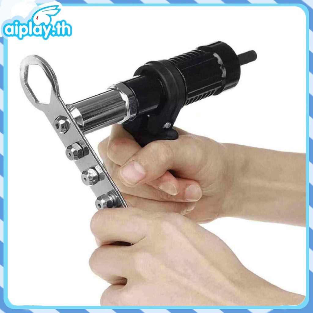 เครื่องมือย้ำหมุดไฟฟ้า,เครื่องยิงรีเวทไร้สายอะแดปเตอร์สว่านเครื่องมือเจาะรูอเนกประสงค์ เจาะรู