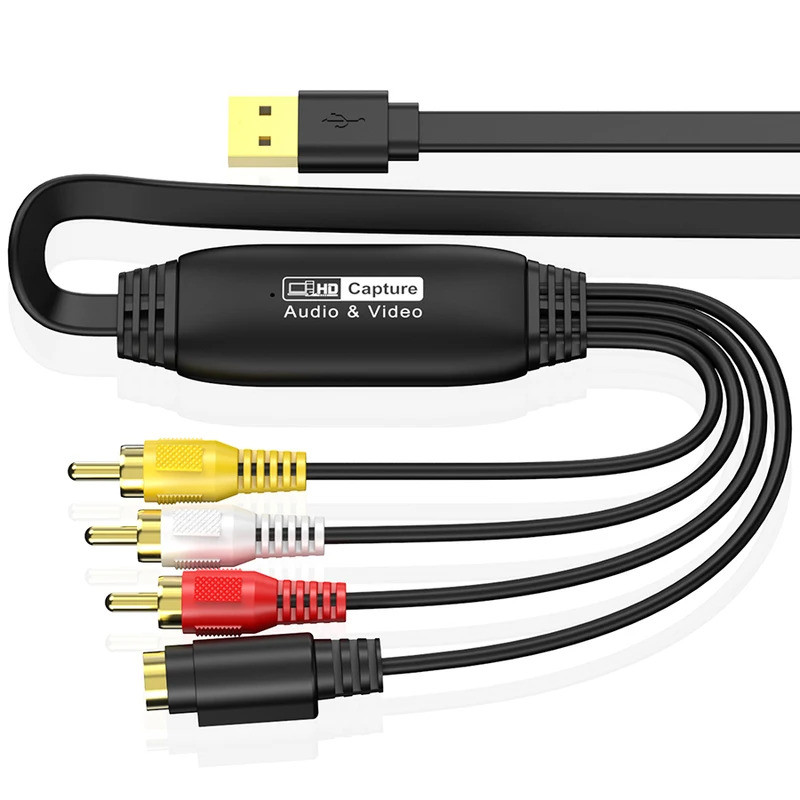 Vhs to Digital Converter USB 2.0 Video Converter การ์ดจับภาพเสียง VHS VCR TV to Digital Converter สําหรับ Windows Mac Linux