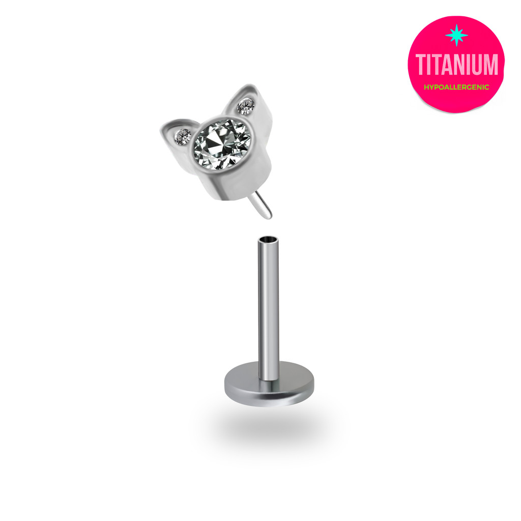 Siamese Cat Titanium Flatback Earring (1ชิ้น)