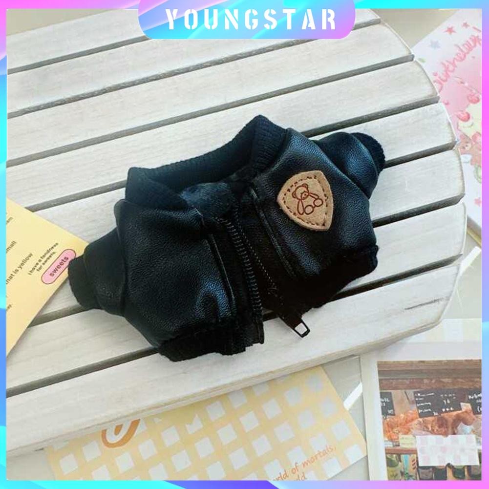 Ys 17 ซม.Mini Plush Dolls เสื้อผ้าชุดอุปกรณ์เสริมสําหรับ Labubu Idol ตุ๊กตาเสื้อแจ็คเก็ตหนังชุดของขวัญยอดนิยม