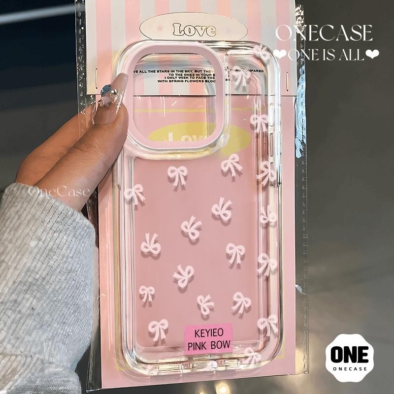 โบว์ ขั้นสูง เคสไอโฟน11 7Plus IPhone 16 14 15 12 13 Pro Max 6S 6 7Plus XS XR X Max SE 2020 โรแมนติก คู่รัก โปร่งใส เคส