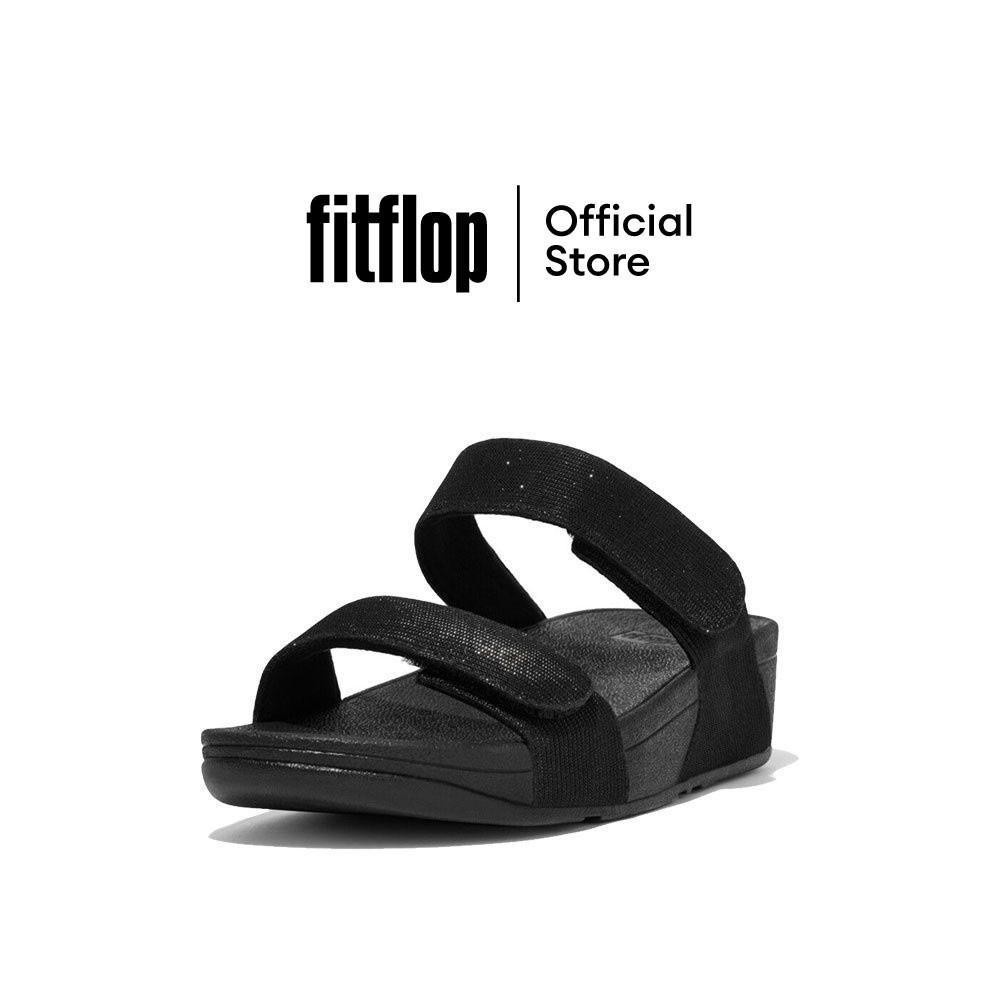 FITFLOP LULU ADJUSTABLE SHIMMERLUX รองเท้าแตะผู้หญิง รุ่น FZ9-090 สี ALL BLACK