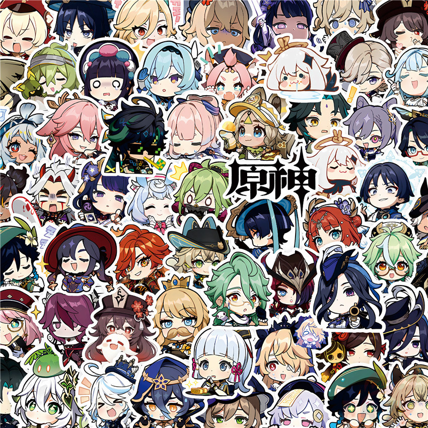 100ชิ้น/เซ็ต ❉ Q สติ๊กเกอร์ตลก Genshin Impact ❉ สติ๊กเกอร์ DIY Fashion Doodle Decals