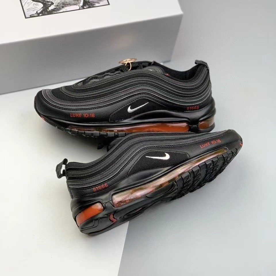 คุณภาพสูง Ready singers Lil NAS x มือสอง mschf x Air Max 97 "รองเท้าผ้าซาติน" คลาสสิก uA p5i5