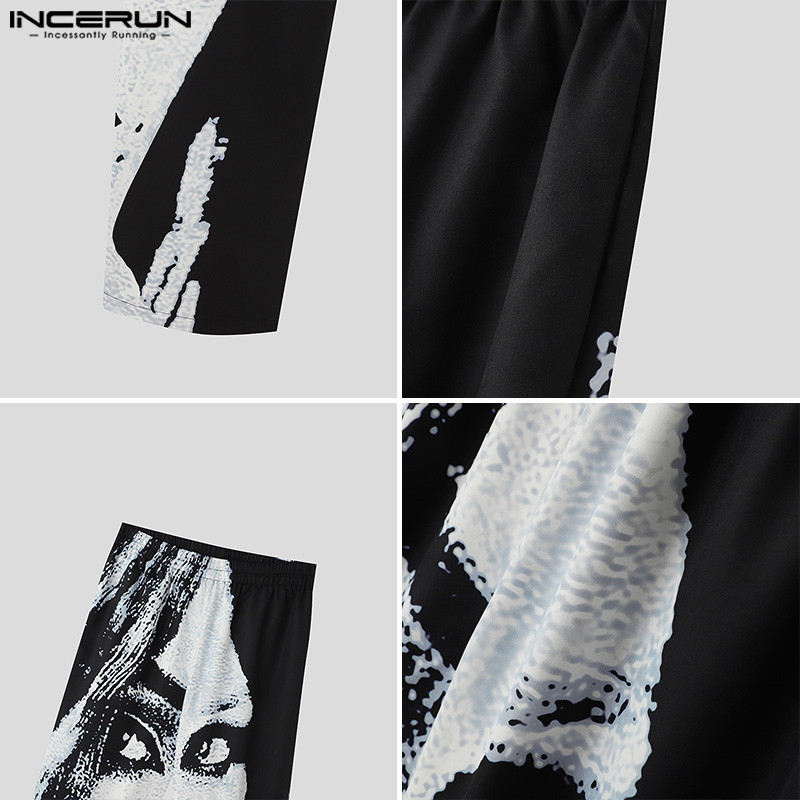 ไม่แน่นอน ผู้ชายวินเทจแฟชั่นบทคัดย่อตัวอักษรพิมพ์ออกแบบกางเกงลําลอง - รูปที่ 7