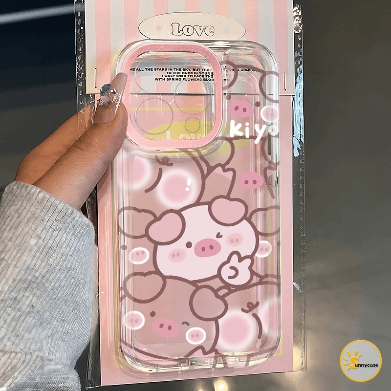 เคสนิ่มใสลายหมูน่ารัก เข้ากันได้กับ iPhone 7Plus 12 15 11 13 Pro 8 7 Plus Max XR 14 Pro Max 15 11 14 13 Pro XS Max X SE